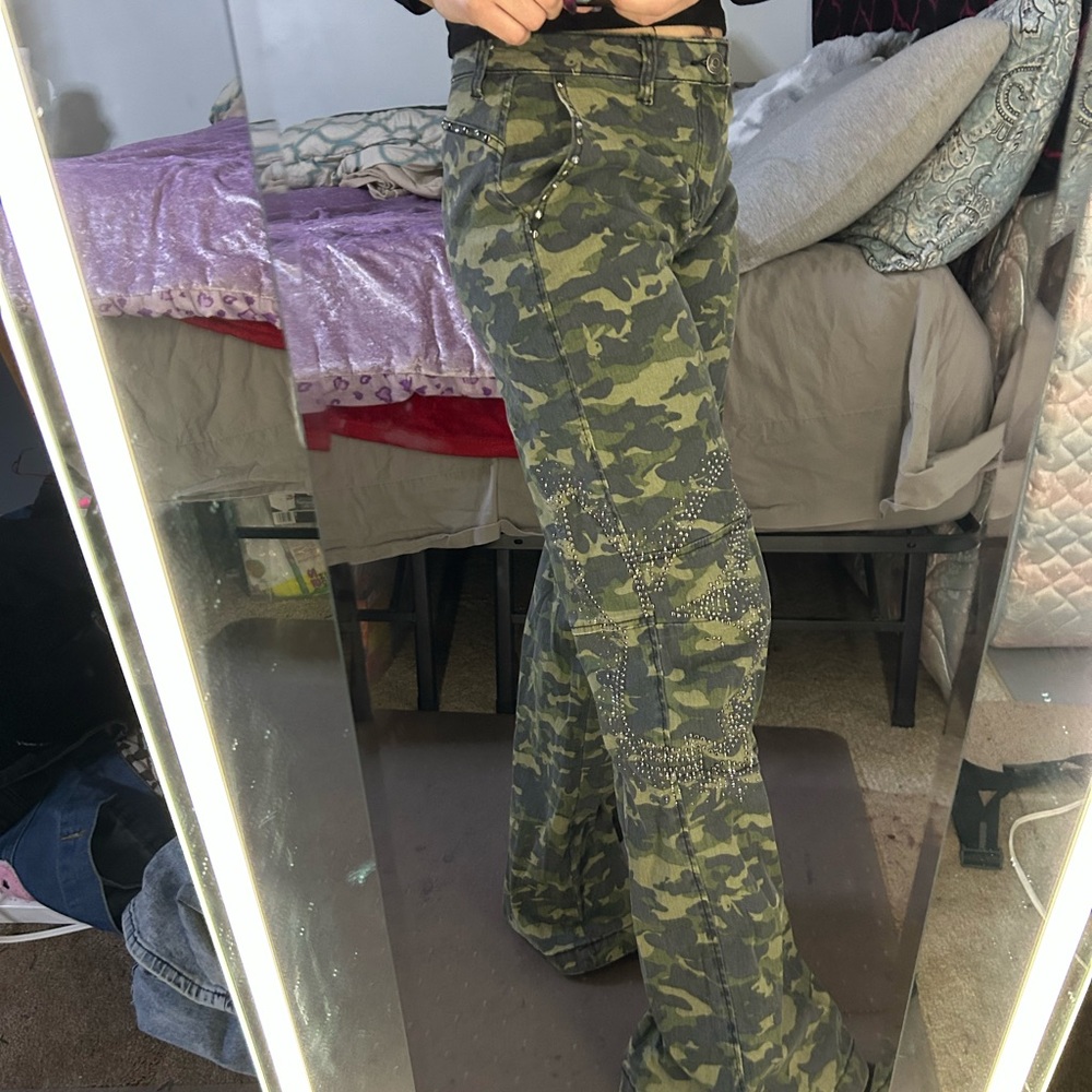 PLAYBOY Green Camouflage Pants